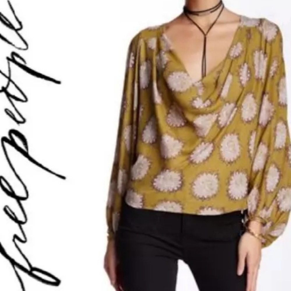 Free people Women  Cowl Neck Blouse